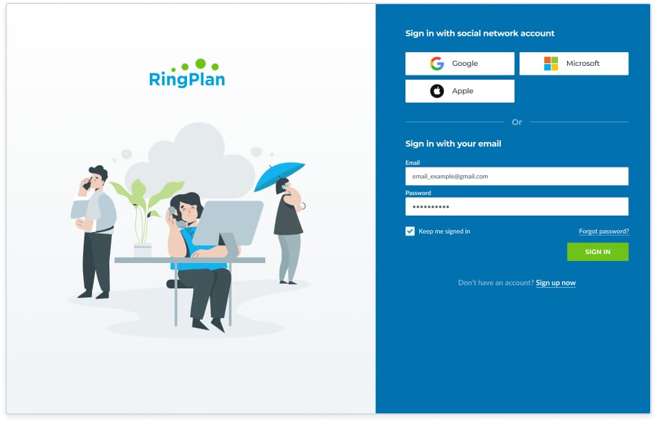 Log into your account by visiting my.ringplan.com