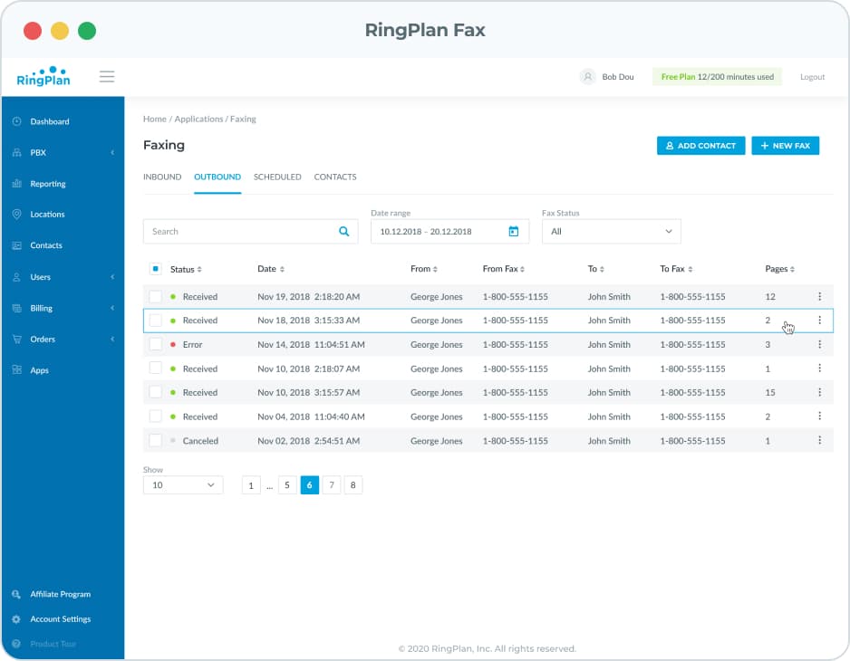 Manage Fax Messages in Your Portal