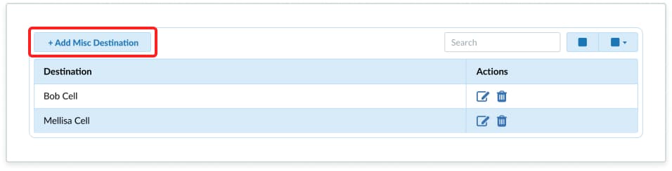 Click on "+ Add Misc Destination"