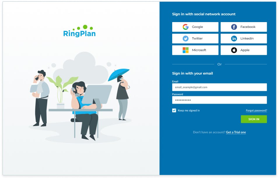 Log into your account by visiting my.ringplan.com