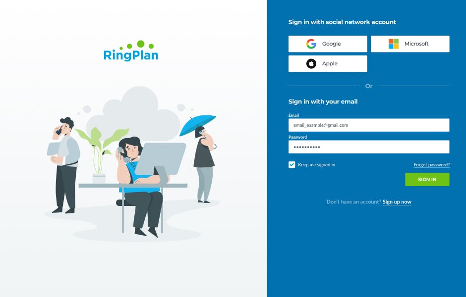Log into your account by visiting https://my.ringplan.com