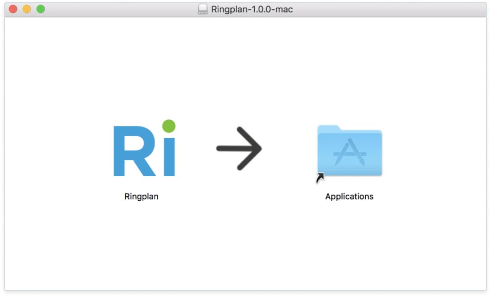 Confirm installation by dragging the application to your applications folder.