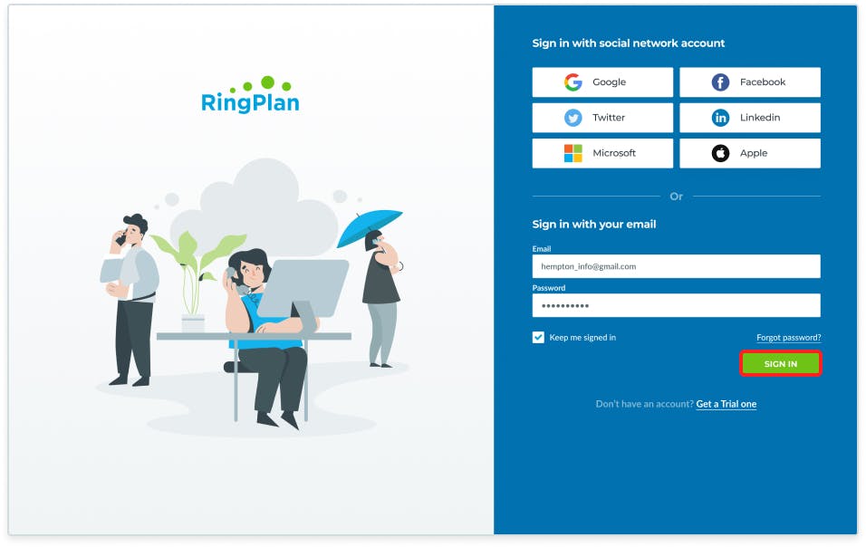 You can now sign in using your email address and password at https://my.ringplan.com