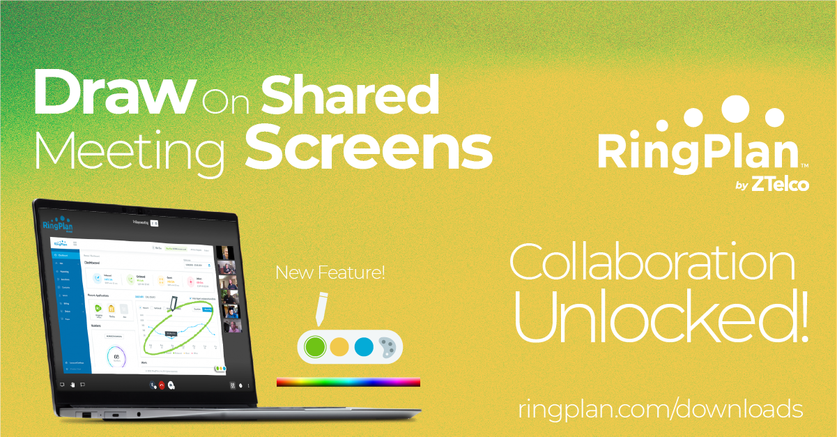 Draw on presenter's screen - Video Meeting Features with RingPlan